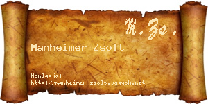 Manheimer Zsolt névjegykártya